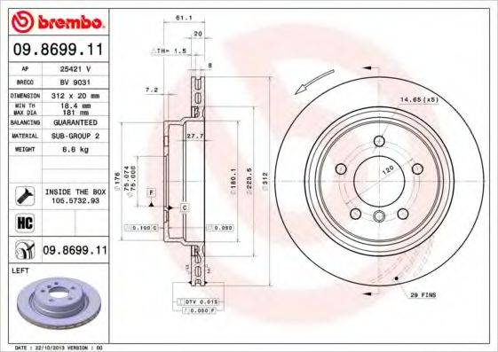 BRECO BV9031 Тормозной диск