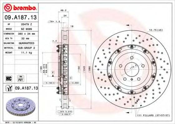 BRECO BZ9089 Тормозной диск