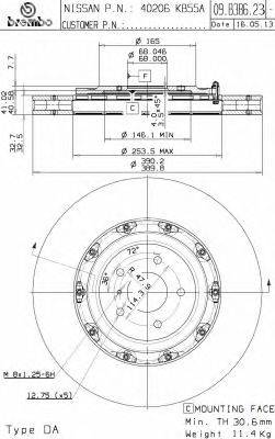BRECO BZ9091 Тормозной диск