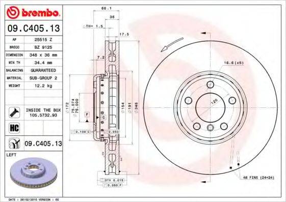 BRECO BZ9125 Тормозной диск