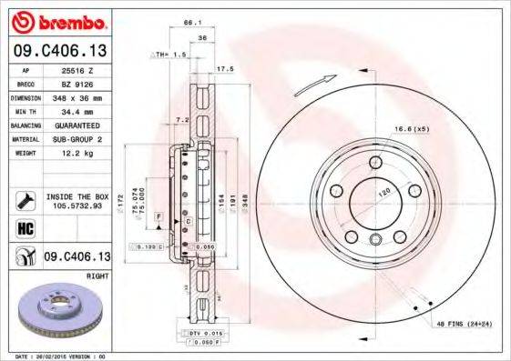 BRECO BZ9126 Тормозной диск