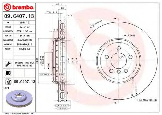 BRECO BZ9127 Тормозной диск