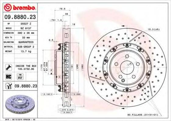 BRECO BZ9137 Тормозной диск