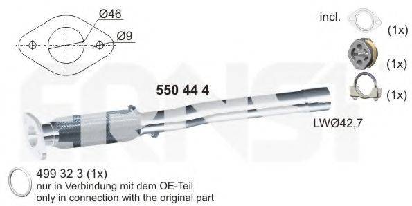 ERNST 550444 Гофрированная труба, выхлопная система