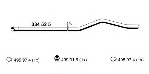 ERNST 334525 Труба выхлопного газа