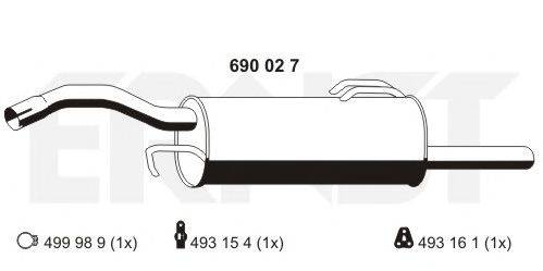 ERNST 690027 Глушитель выхлопных газов конечный