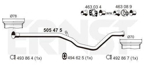 ERNST 505475 Труба выхлопного газа