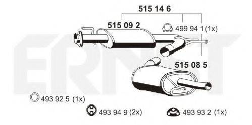 ERNST 515146 Глушитель выхлопных газов конечный