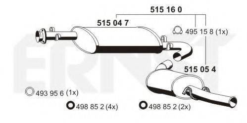 ERNST 515160 Глушитель выхлопных газов конечный