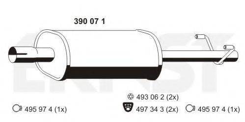 ERNST 390071 Средний глушитель выхлопных газов