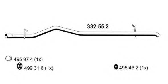 ERNST 332552 Труба выхлопного газа