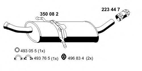 ERNST 350082 Средний глушитель выхлопных газов