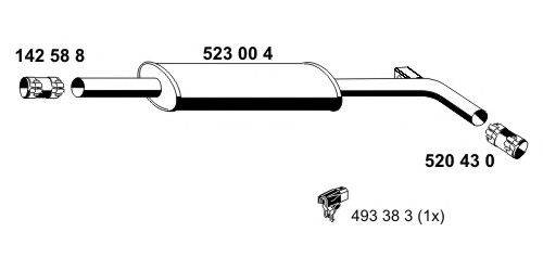 ERNST 523004 Средний глушитель выхлопных газов