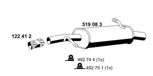 ERNST 519083 Глушитель выхлопных газов конечный