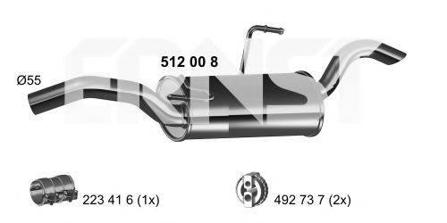 ERNST 512008 Глушитель выхлопных газов конечный