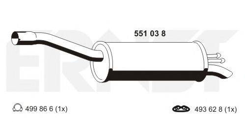 ERNST 551038 Глушитель выхлопных газов конечный