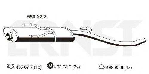 ERNST 550222 Средний глушитель выхлопных газов