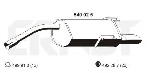 ERNST 540025 Глушитель выхлопных газов конечный