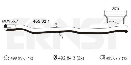 ERNST 465021 Ремонтная трубка, катализатор