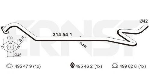 ERNST 314541 Труба выхлопного газа