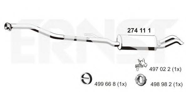 ERNST 274111 Глушитель выхлопных газов конечный