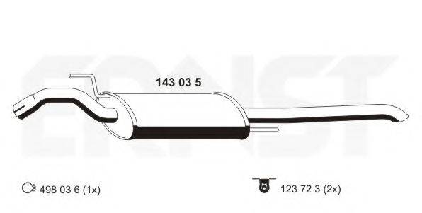 ERNST 143035 Глушитель выхлопных газов конечный