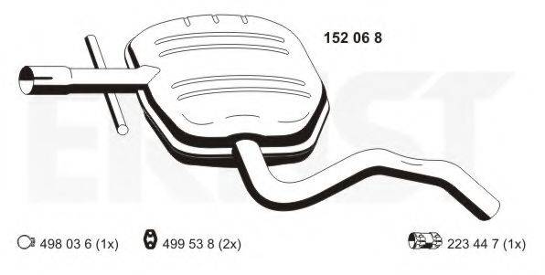 ERNST 152068 Средний глушитель выхлопных газов