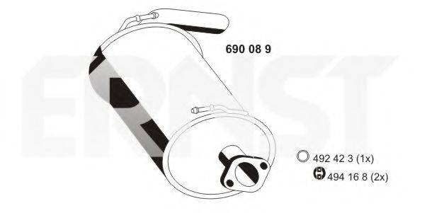 ERNST 690089 Глушитель выхлопных газов конечный