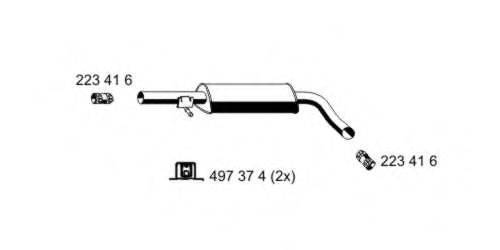 ERNST 202046 Средний глушитель выхлопных газов