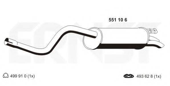 ERNST 551106 Глушитель выхлопных газов конечный