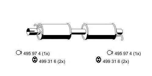 ERNST 330237 Средний глушитель выхлопных газов