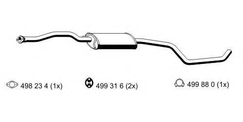 ERNST 342223 Средний глушитель выхлопных газов