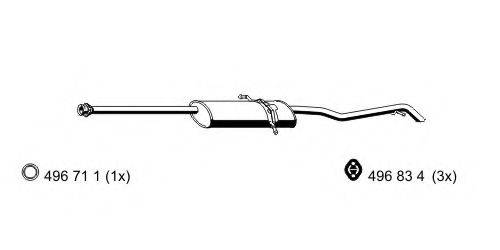 ERNST 351218 Глушитель выхлопных газов конечный