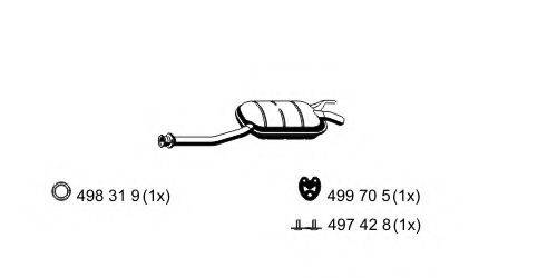 ERNST 353007 Средний глушитель выхлопных газов