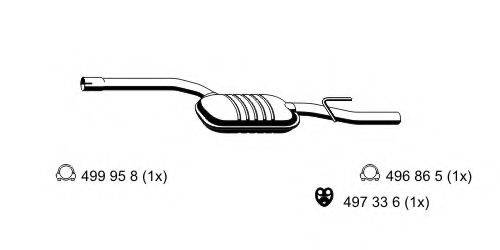 ERNST 361101 Средний глушитель выхлопных газов