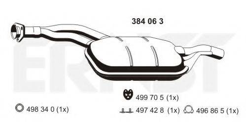 ERNST 384063 Средний глушитель выхлопных газов