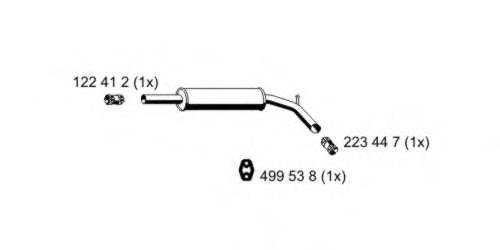 ERNST 640213 Средний глушитель выхлопных газов