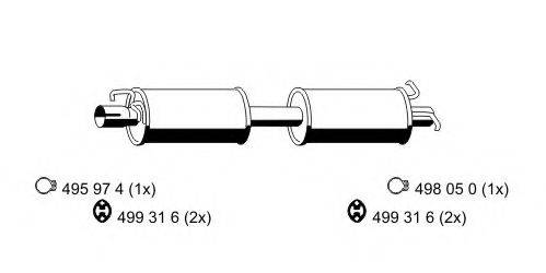 ERNST 331005 Средний глушитель выхлопных газов