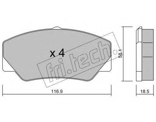 FRI.TECH. 0580 Комплект тормозных колодок, дисковый тормоз