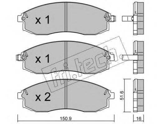 FRI.TECH. 3151 Комплект тормозных колодок, дисковый тормоз