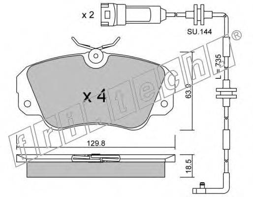 FRI.TECH. 5540W Комплект тормозных колодок, дисковый тормоз