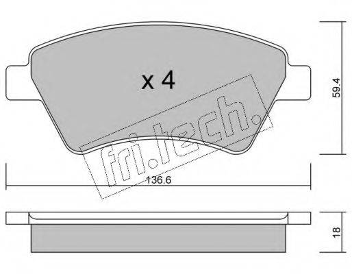 FRI.TECH. 5600 Комплект тормозных колодок, дисковый тормоз