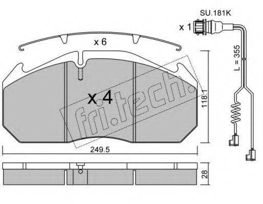 FRI.TECH. 6024W Комплект тормозных колодок, дисковый тормоз