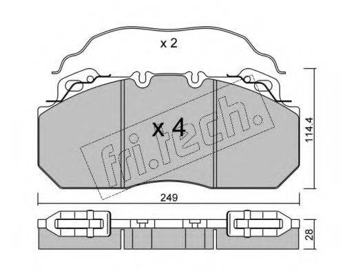 FRI.TECH. 6050 Комплект тормозных колодок, дисковый тормоз