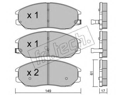 FRI.TECH. 6490 Комплект тормозных колодок, дисковый тормоз