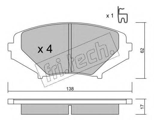 FRI.TECH. 7480 Комплект тормозных колодок, дисковый тормоз