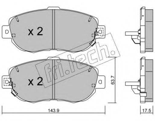 FRI.TECH. 7720 Комплект тормозных колодок, дисковый тормоз