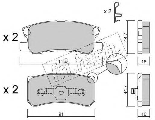 FRI.TECH. 4151 Комплект тормозных колодок, дисковый тормоз