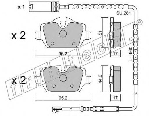 FRI.TECH. 6571W Комплект тормозных колодок, дисковый тормоз