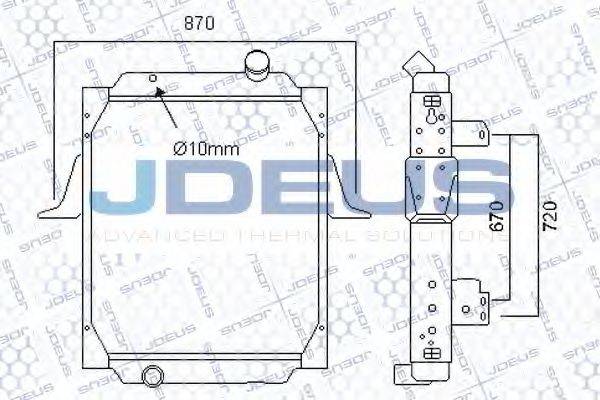 JDEUS 123M14 Радиатор, охлаждение двигателя